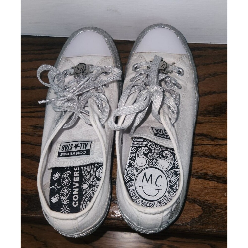 Converse x Miley Cyrus Sneakers Limited Edition White Silver Women's Size 6 - Picture 9 of 14
